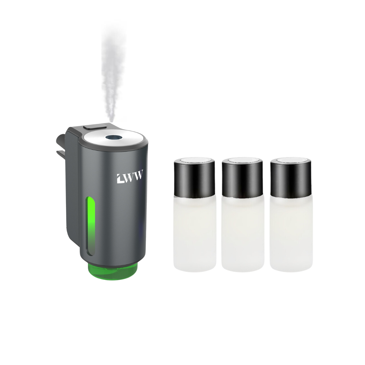 LWW Upgraded Smart Car Air Freshener Set, 8 Large Bottles (80ml) French Essential Oil Diffuser, 3 Intensity Levels for Car/Home/Travel cute car accessories