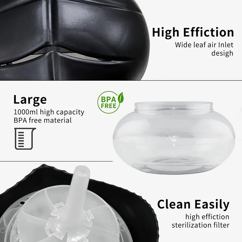Air freshener (Purple) - for Home, Bedroom and Office - Essential Oil Aroma Diffuser with LED Coloured Night Light with Soothing Water Flow Sound - Water Filtered air Purifier for Pets and Smokers.