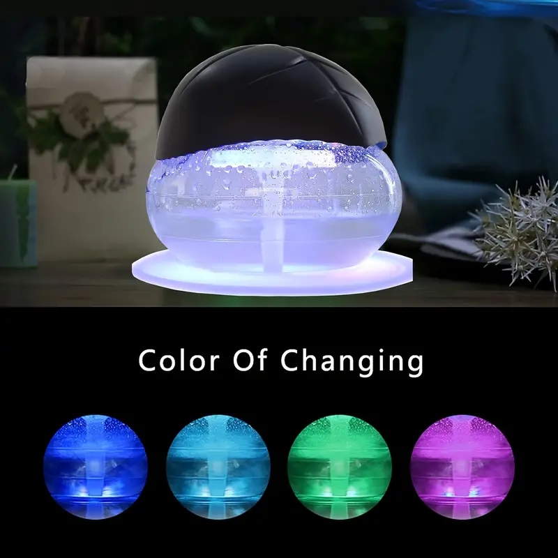 Air freshener (Purple) - for Home, Bedroom and Office - Essential Oil Aroma Diffuser with LED Coloured Night Light with Soothing Water Flow Sound - Water Filtered air Purifier for Pets and Smokers.