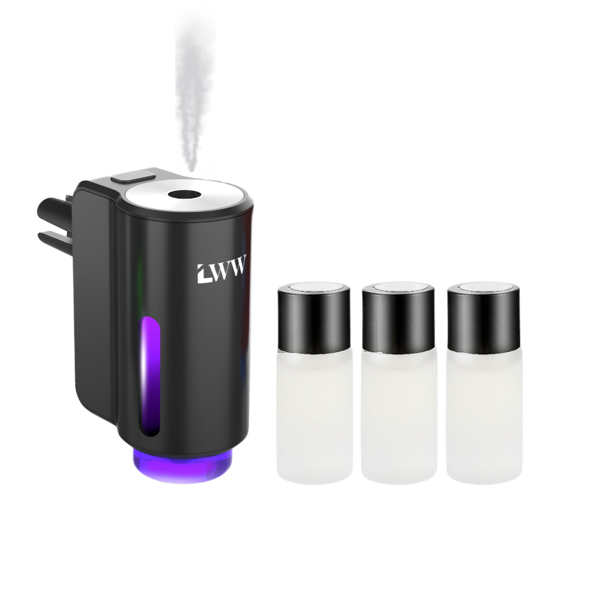 LWW Upgraded Smart Car Air Freshener Set, 8 Large Bottles (80ml) French Essential Oil Diffuser, 3 Intensity Levels for Car/Home/Travel cute car accessories