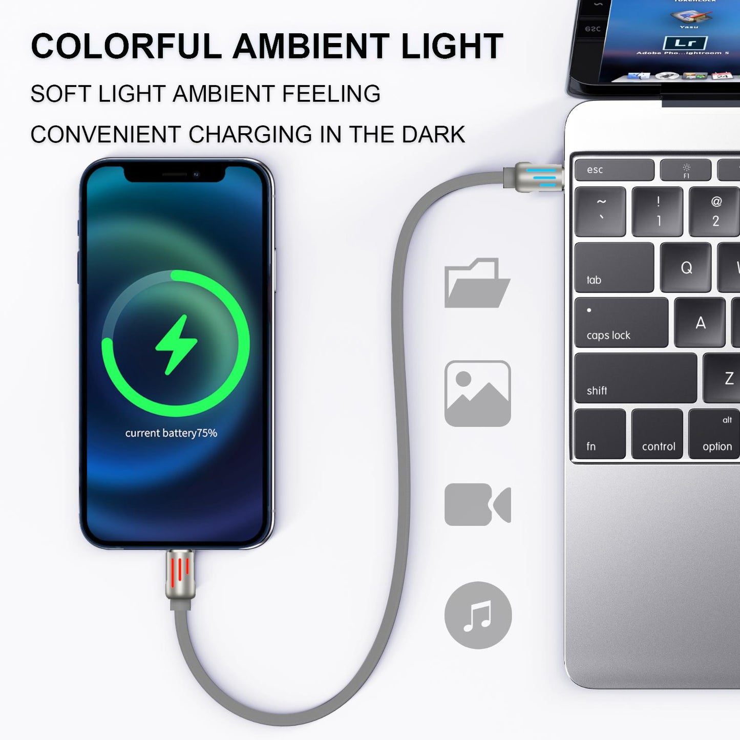 LWW 240W 4-in-1 PD Fast Charging Cable: USB-C/A/Lightning, 5A, Breathing LED, Aluminum Alloy, 4FT Silicone, iPhone/Android/Laptop/Smartphone
