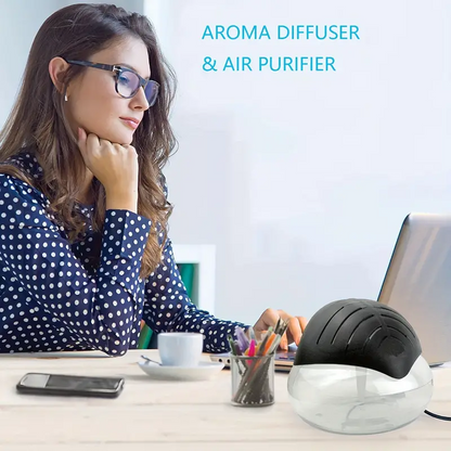 Air freshener (Purple) - for Home, Bedroom and Office - Essential Oil Aroma Diffuser with LED Coloured Night Light with Soothing Water Flow Sound - Water Filtered air Purifier for Pets and Smokers.