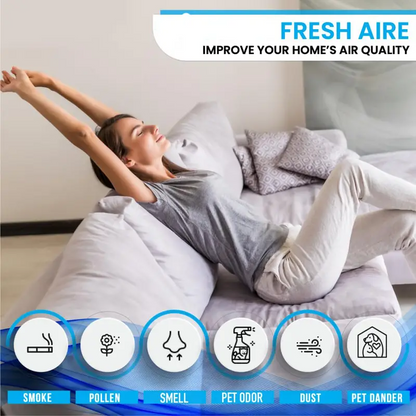 Air freshener (Purple) - for Home, Bedroom and Office - Essential Oil Aroma Diffuser with LED Coloured Night Light with Soothing Water Flow Sound - Water Filtered air Purifier for Pets and Smokers.