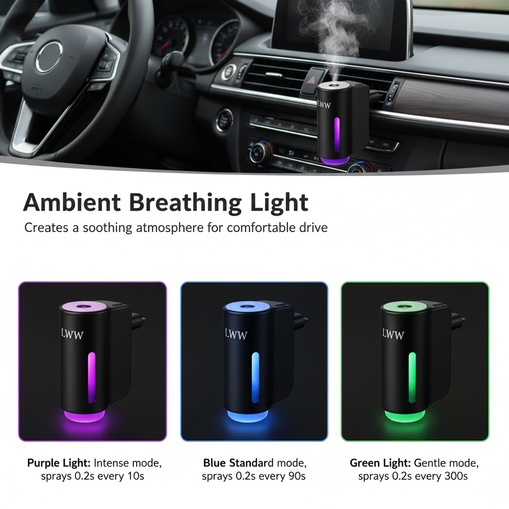 LWW Dual Car Diffuser Set with 3 Premium French Essential Oils Long Lasting Fragrance for Car & Home Waterless Auto Off Feature