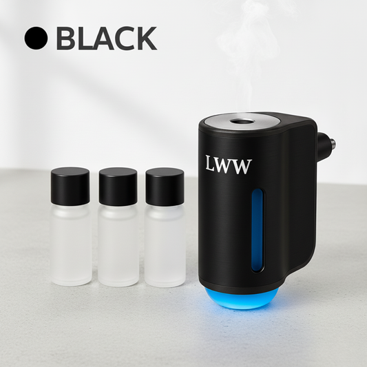 LWW Dual Car Diffuser Set with 3 Premium French Essential Oils Long Lasting Fragrance for Car & Home Waterless Auto Off Feature