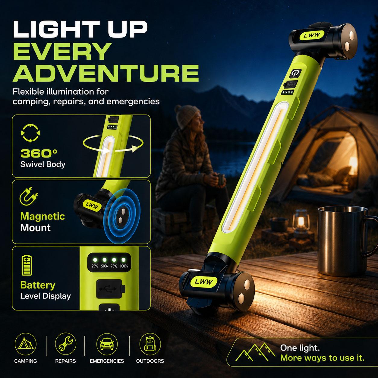 LWW Rechargeable LED Underhood Work Light – product view 8