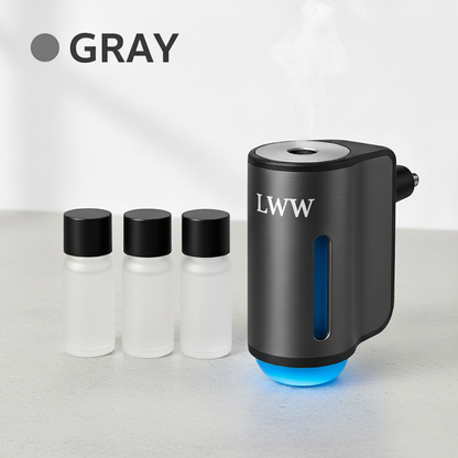 LWW Dual Car Diffuser Set with 3 Premium French Essential Oils Long Lasting Fragrance for Car & Home Waterless Auto Off Feature