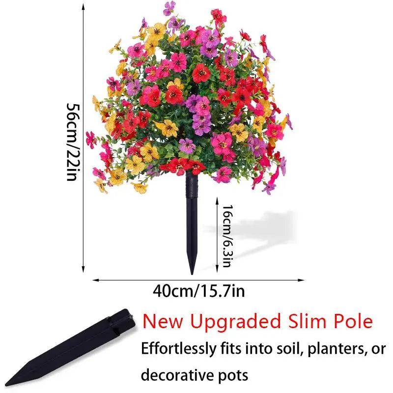 faux outdoor flower arrangement for patio decor