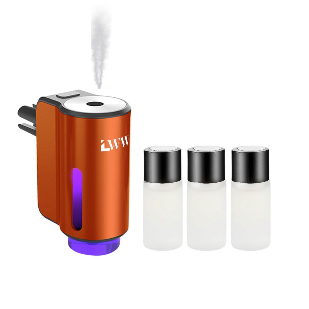 LWW Dual Car Diffuser Set with 3 Premium French Essential Oils Long Lasting Fragrance for Car & Home Waterless Auto Off Feature