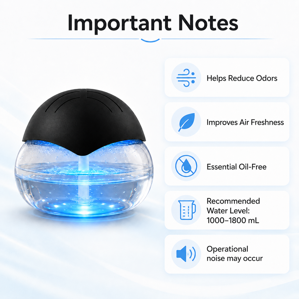 LWW Water-Based Aroma Diffuser with LED Light – product view 12
