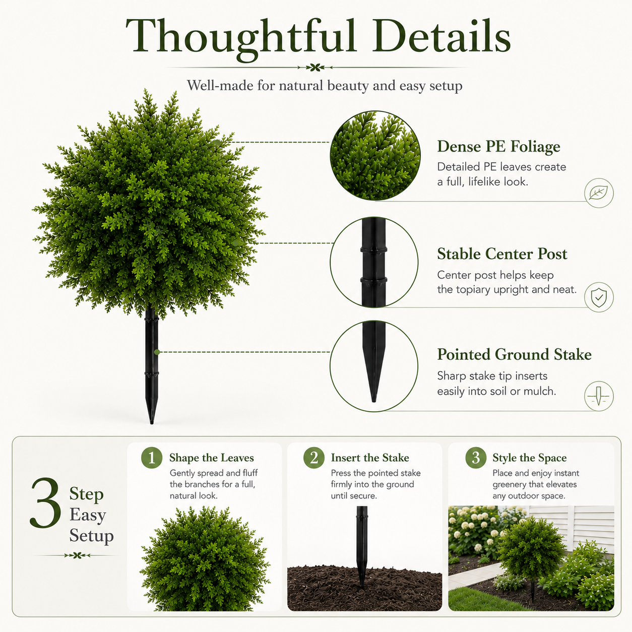 LWW Artificial Cedar Topiary Balls – product view 7
