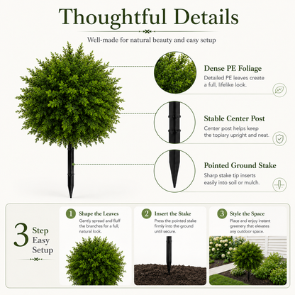 LWW Artificial Cedar Topiary Balls – product view 7
