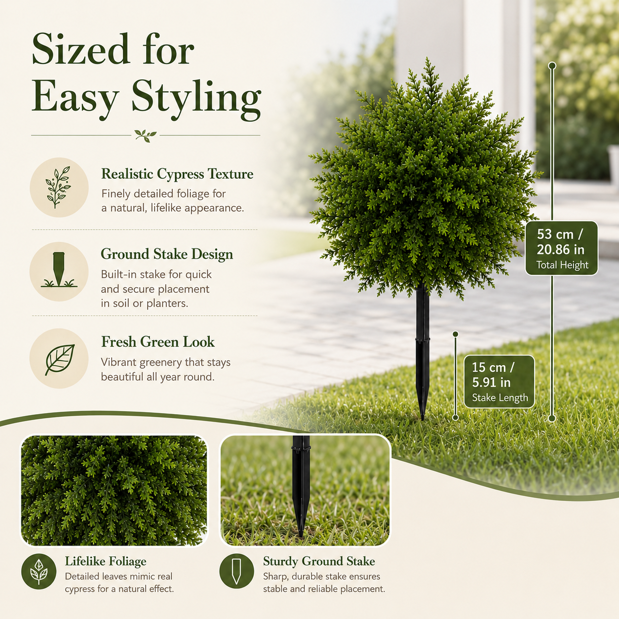 LWW Artificial Cedar Topiary Balls – product view 6