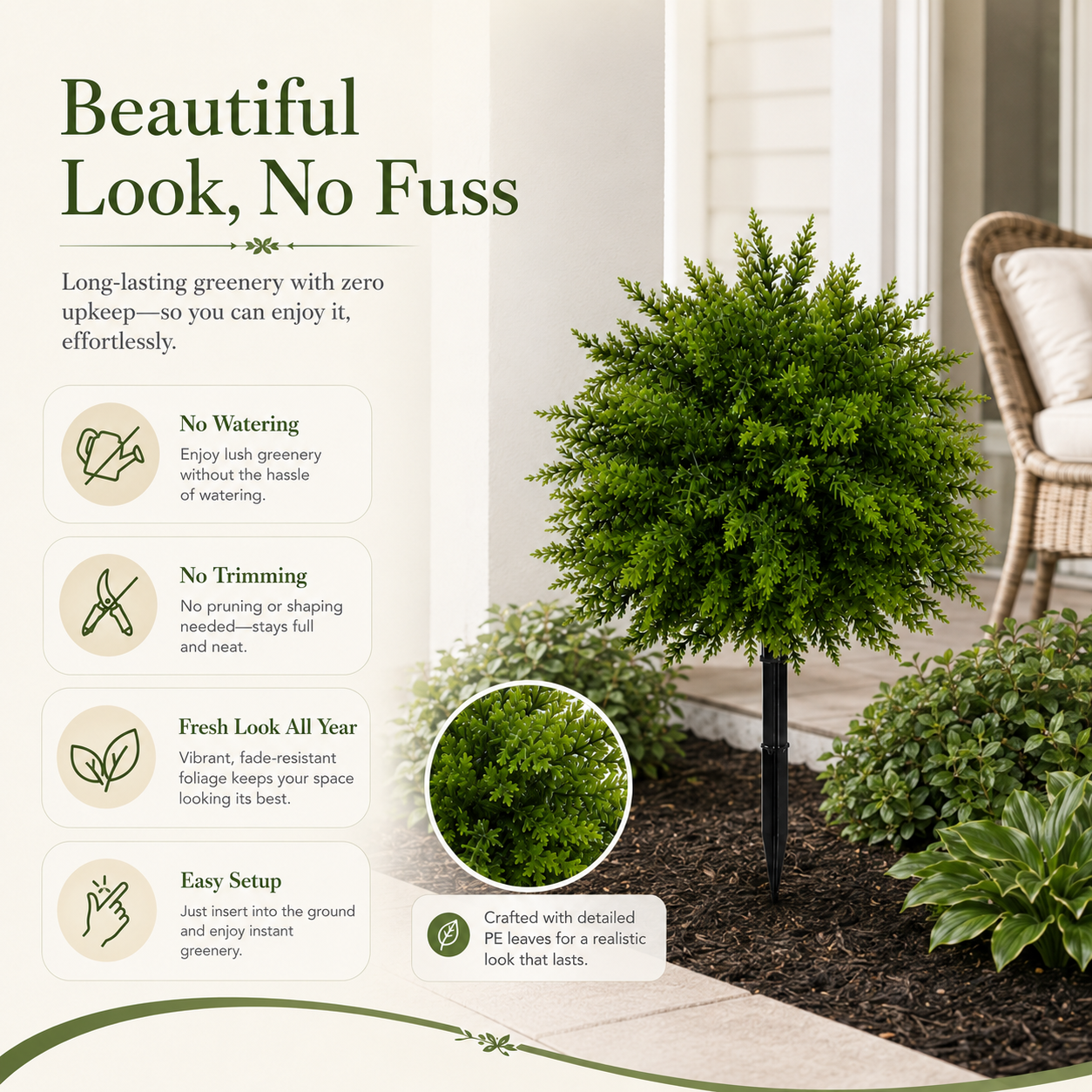 LWW Artificial Cedar Topiary Balls – product view 3
