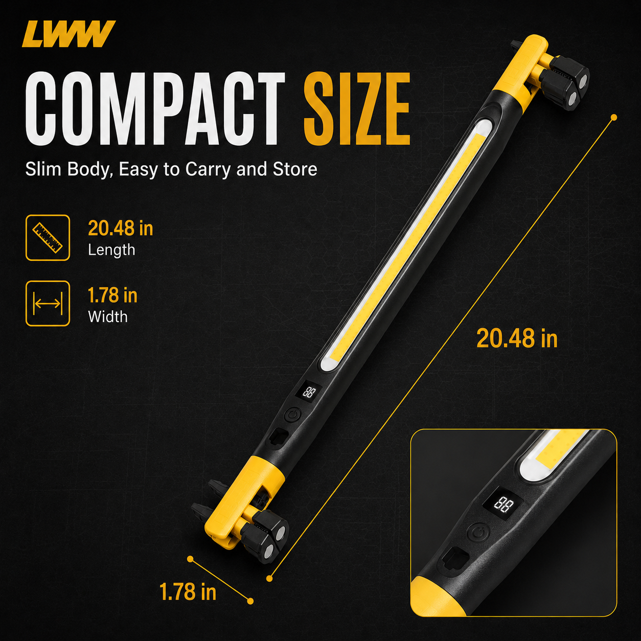 LWW Magnetic Rechargeable LED Work Light – product view 5