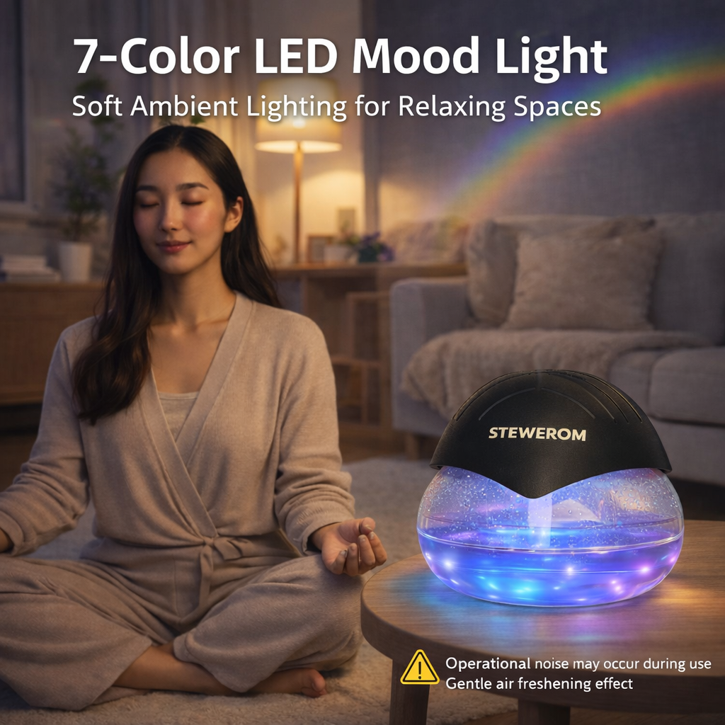 LED light air purifier diffuser for bedroom and workspace