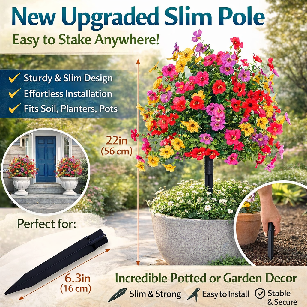artificial flower decor for outdoor pots and planters