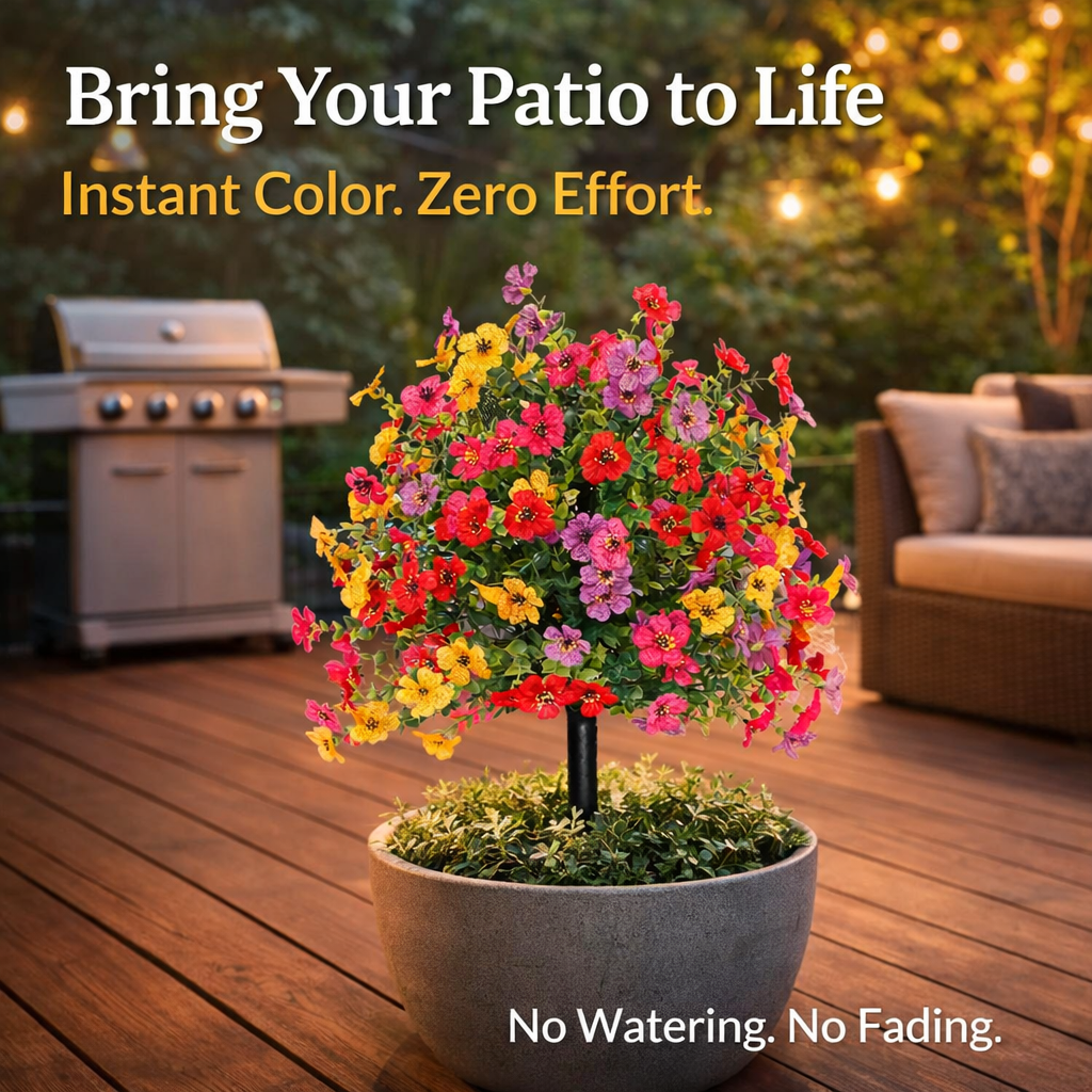 realistic outdoor artificial flowers for yard decoration