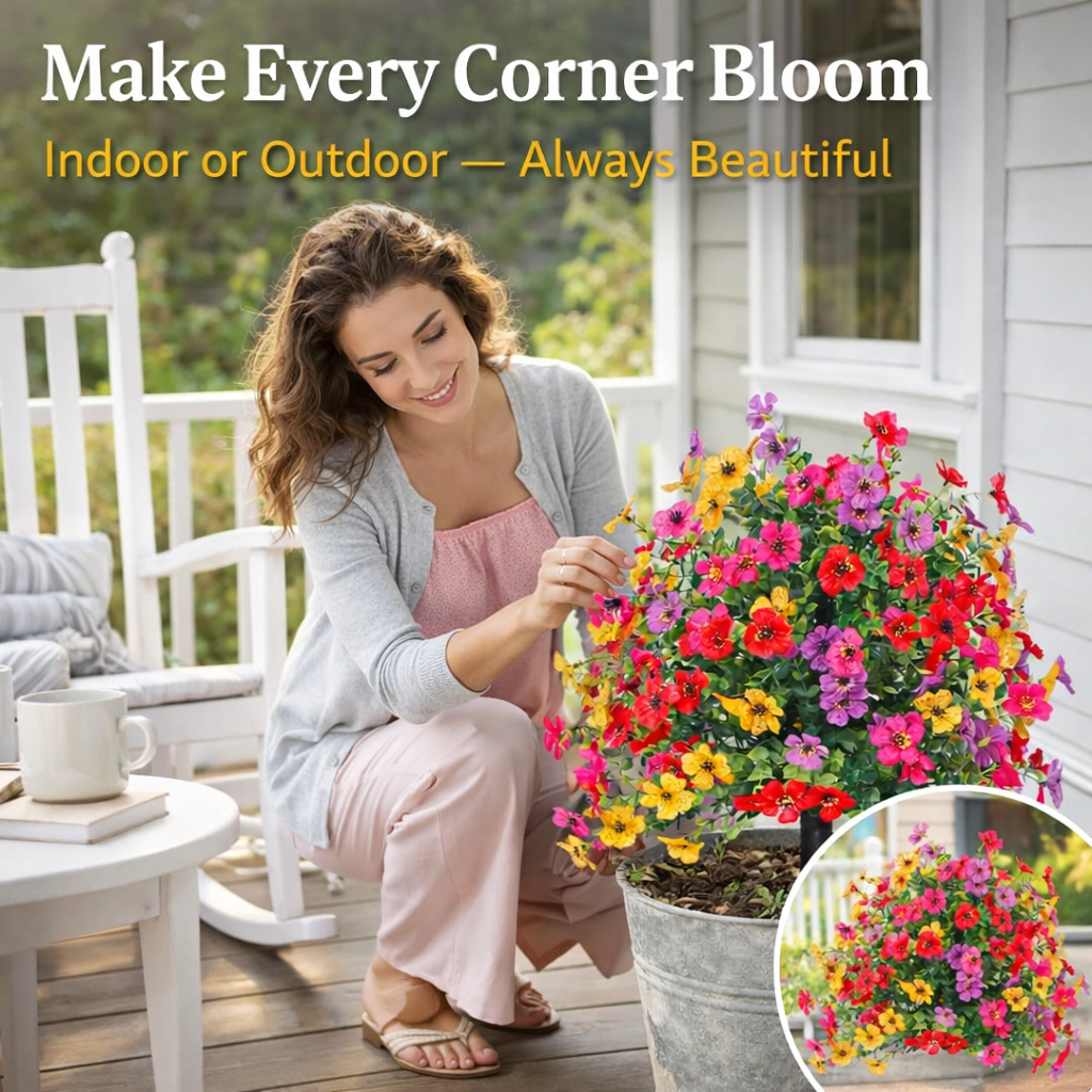 maintenance free artificial flowers for outdoor display