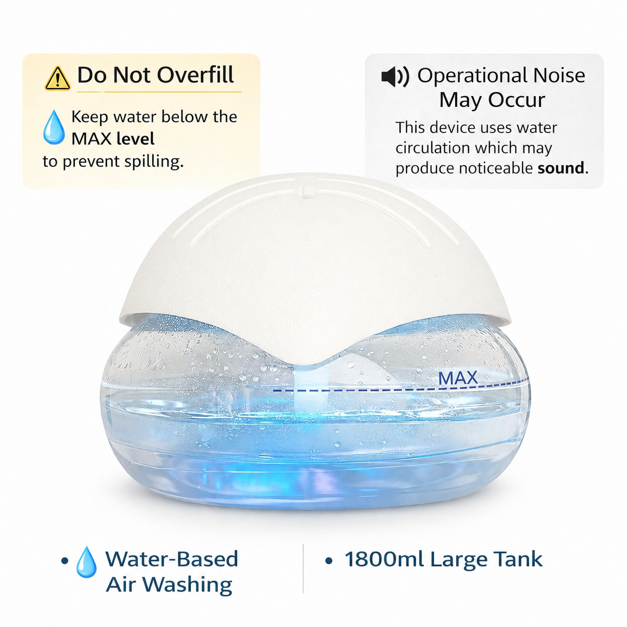 LWW Water-Based Aroma Diffuser with LED Light – product view 2