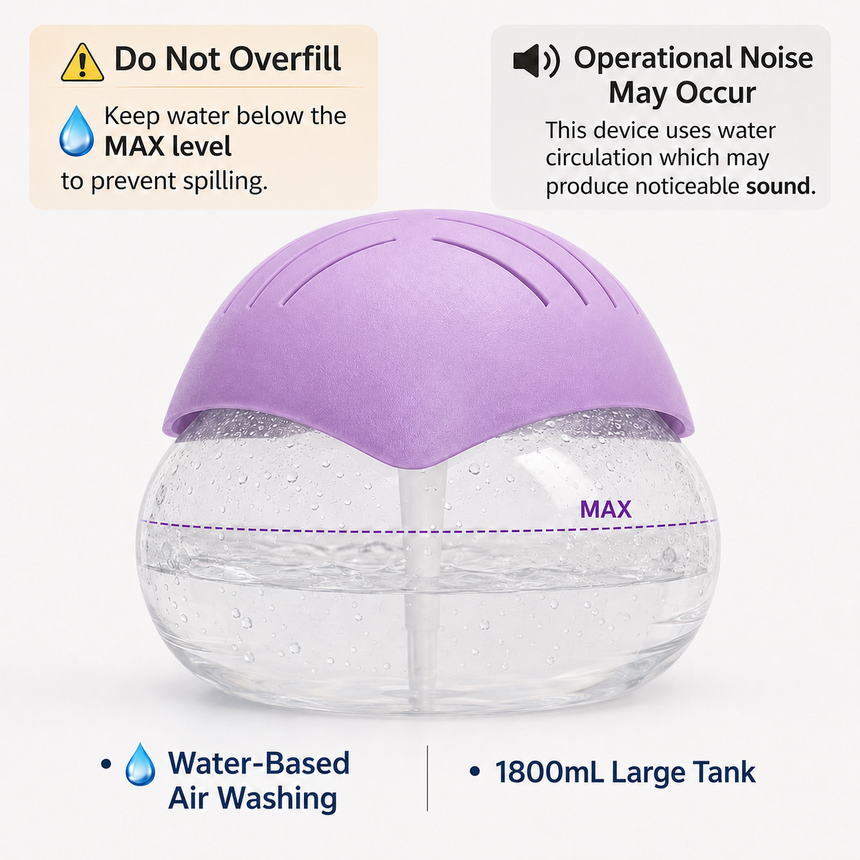 LWW Water-Based Aroma Diffuser with LED Light – product view 3