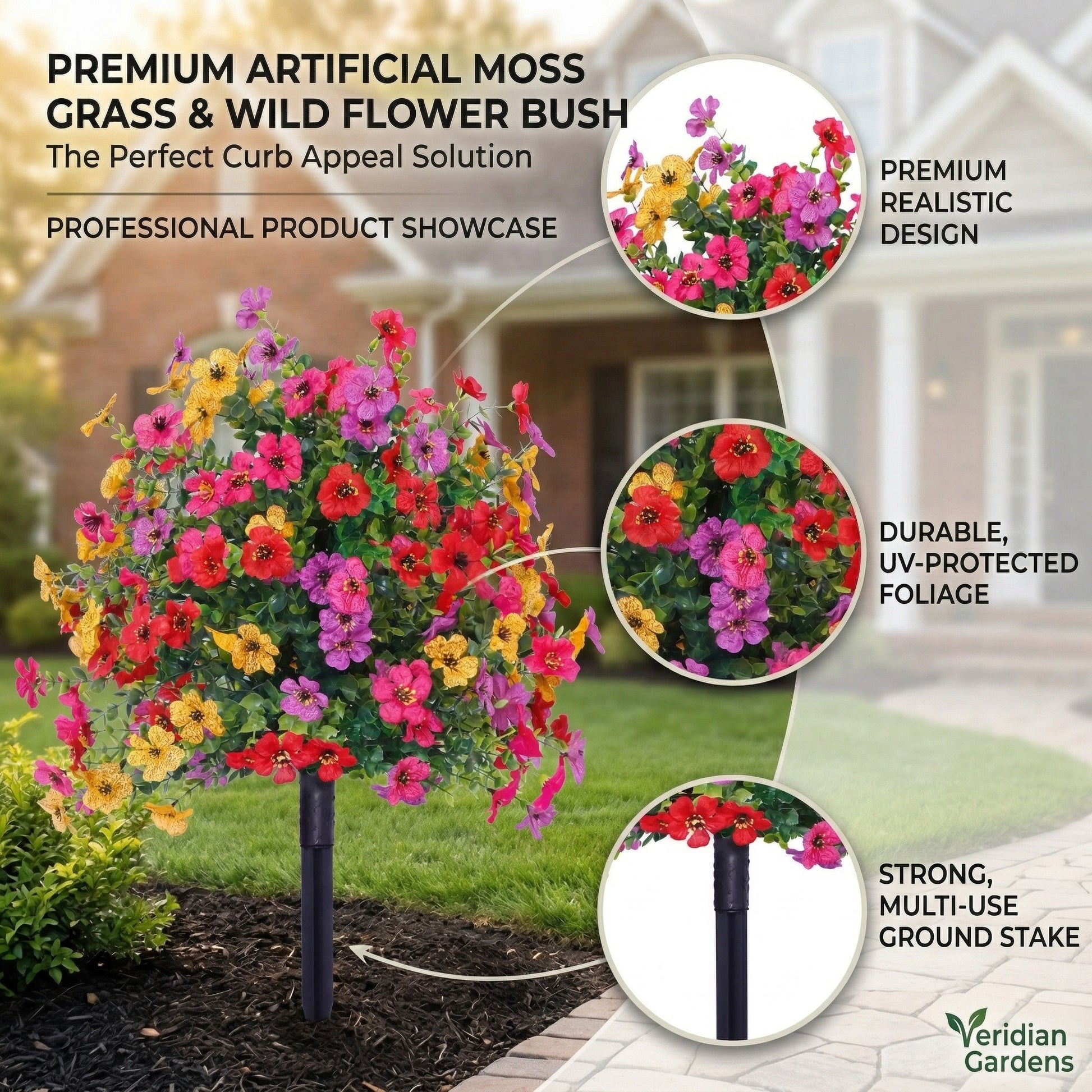 outdoor decorative artificial flowers for garden use