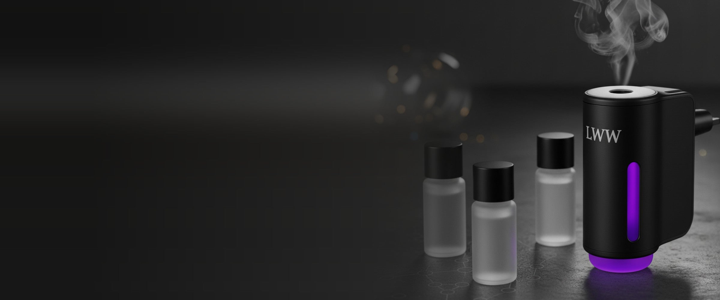 LWW dual car diffuser with essential oil bottles